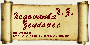 Negovanka Zindović vizit kartica
